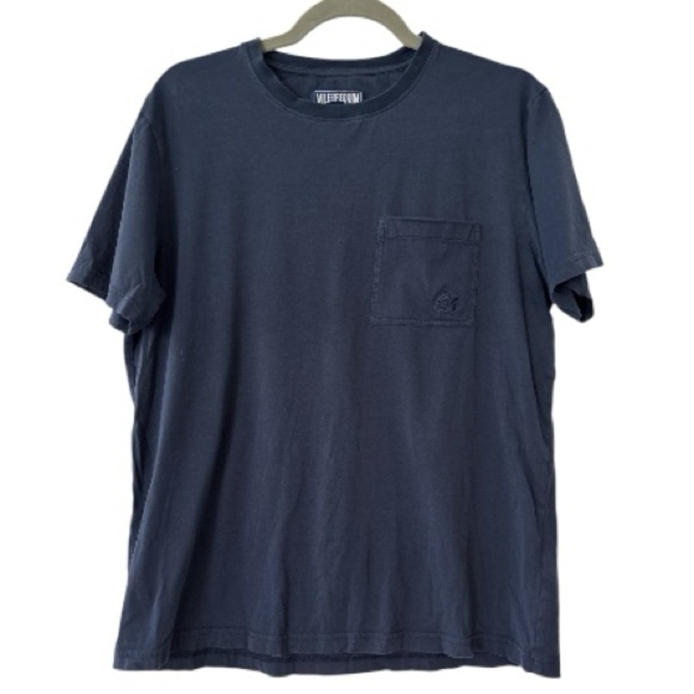 Vilebrequin Organic Cotton Short Sleeve Pocket Tee Shirt in Navy Blue Medium - Picture 2 of 5